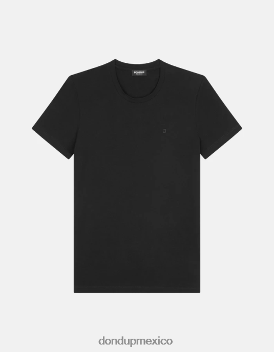 negro DONDUP hombres camiseta ajustada de punto vestir D0VXD791