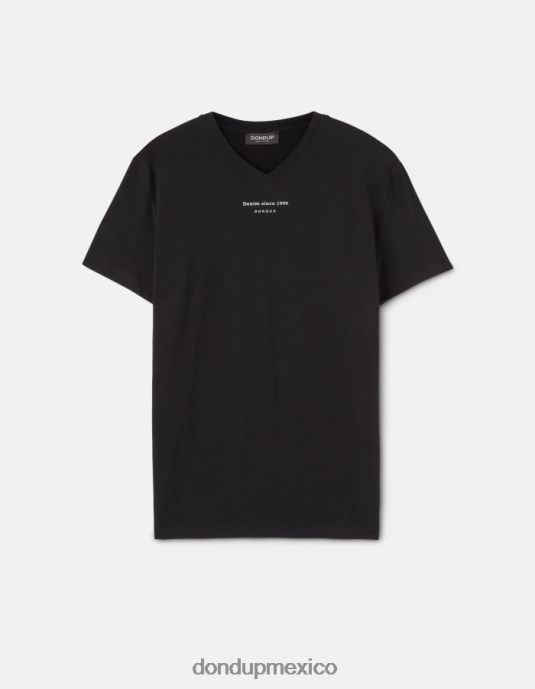 negro DONDUP hombres camiseta ajustada de punto vestir D0VXD811