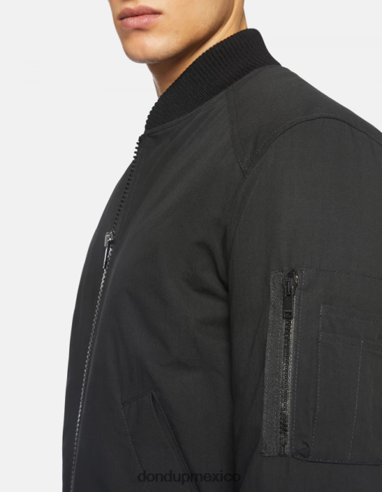 negro DONDUP hombres cazadora bomber regular fit de tejido técnico vestir D0VXD906
