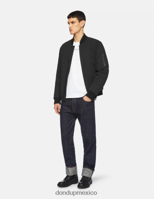 negro DONDUP hombres cazadora bomber regular fit de tejido técnico vestir D0VXD906