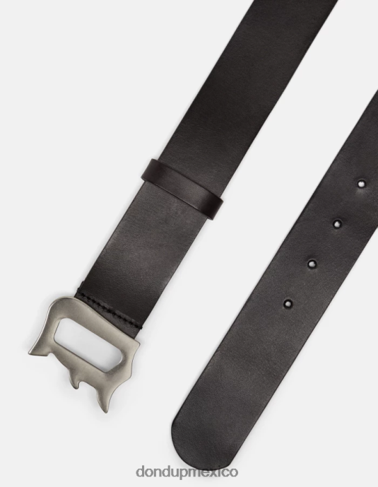 negro DONDUP hombres cinturón de cuero accesorios D0VXD965