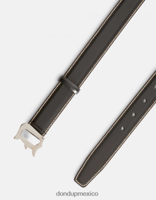 negro DONDUP hombres cinturón de cuero cosido accesorios D0VXD1014