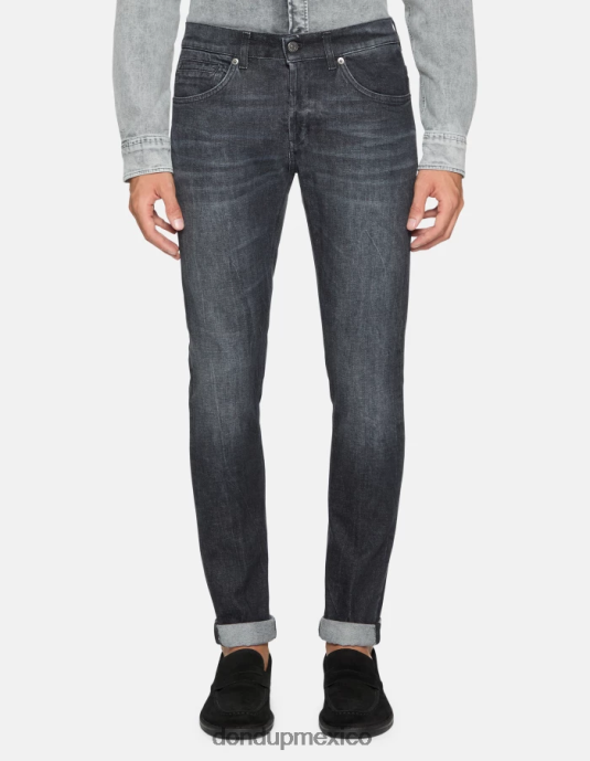 negro DONDUP hombres jeans ajustados george en denim elástico vestir D0VXD625
