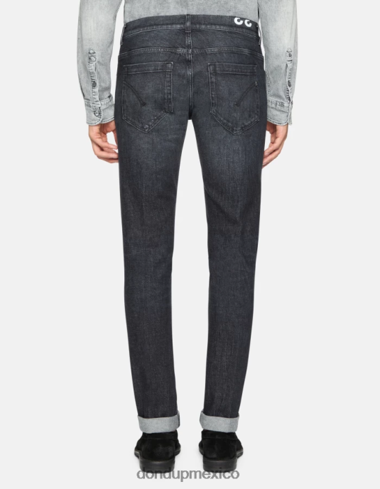 negro DONDUP hombres jeans ajustados george en denim elástico vestir D0VXD625