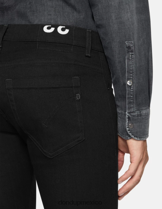 negro DONDUP hombres jeans ajustados george en denim elástico vestir D0VXD635