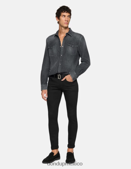 negro DONDUP hombres jeans ajustados george en denim elástico vestir D0VXD635