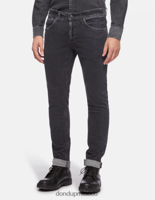 negro DONDUP hombres jeans ajustados george en denim elástico vestir D0VXD672