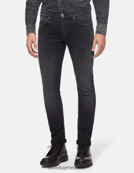 negro DONDUP hombres jeans ajustados george en denim elástico vestir D0VXD673