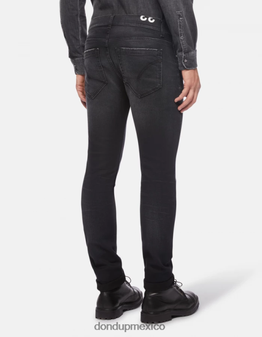 negro DONDUP hombres jeans ajustados george en denim elástico vestir D0VXD673