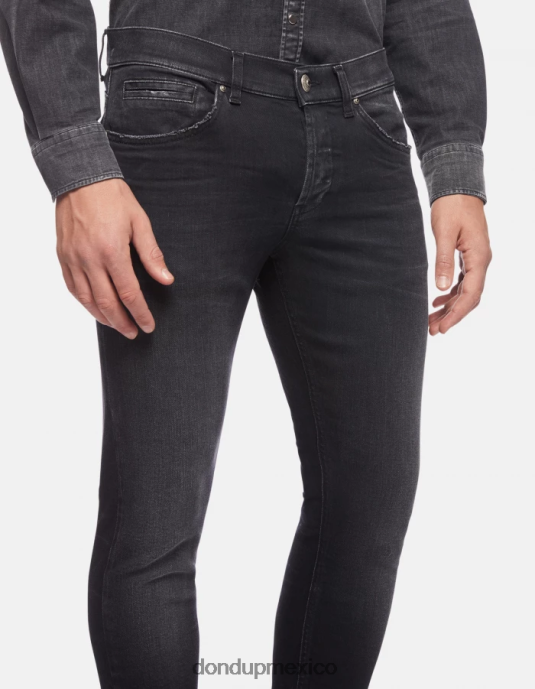 negro DONDUP hombres jeans ajustados george en denim elástico vestir D0VXD673