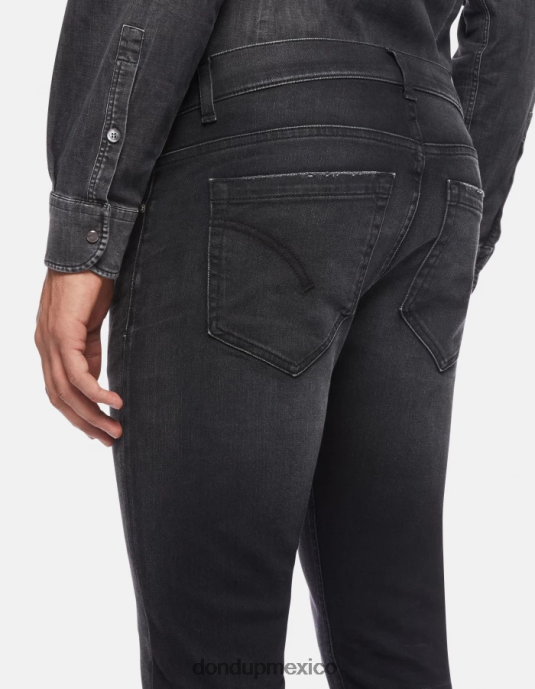 negro DONDUP hombres jeans ajustados george en denim elástico vestir D0VXD673