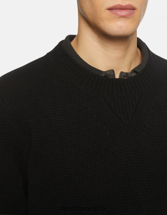 negro DONDUP hombres jersey de lana con cuello redondo vestir D0VXD884