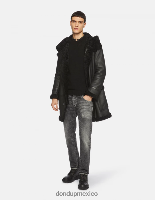 negro DONDUP hombres jersey de lana con cuello redondo vestir D0VXD884