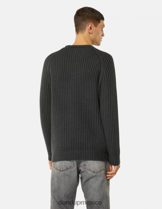 negro DONDUP hombres jersey de lana con cuello redondo vestir D0VXD885