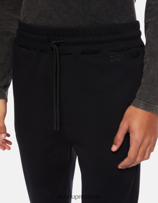 negro DONDUP hombres joggers regular fit de lana vestir D0VXD715