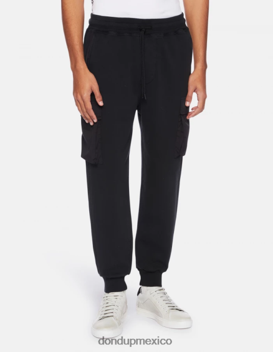 negro DONDUP hombres joggers regular fit de lana vestir D0VXD760