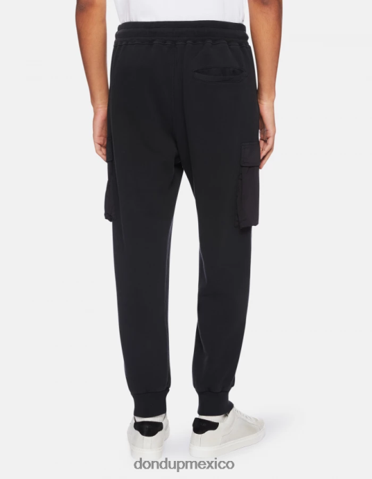 negro DONDUP hombres joggers regular fit de lana vestir D0VXD760