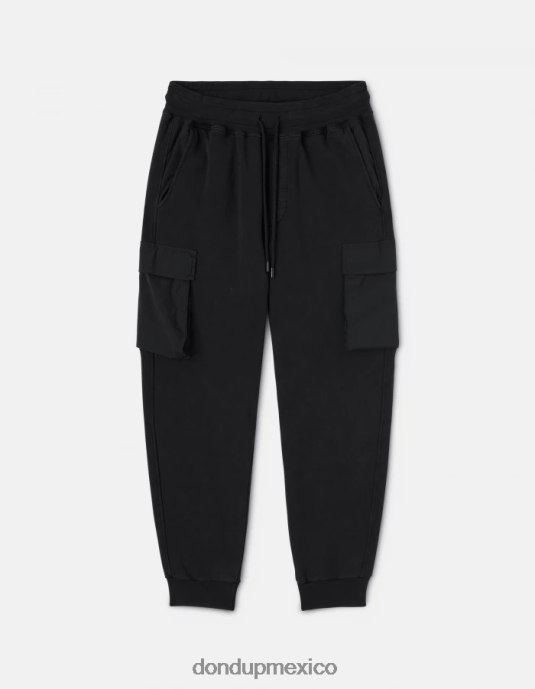 negro DONDUP hombres joggers regular fit de lana vestir D0VXD760