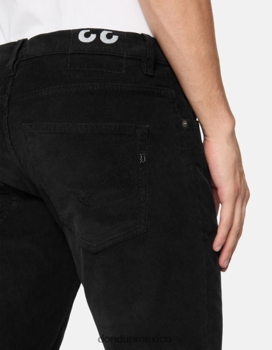 negro DONDUP hombres pantalones Brighton de terciopelo carrot-fit vestir D0VXD570