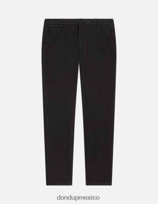 negro DONDUP hombres pantalones Spiritissimo de algodón regular fit vestir D0VXD755
