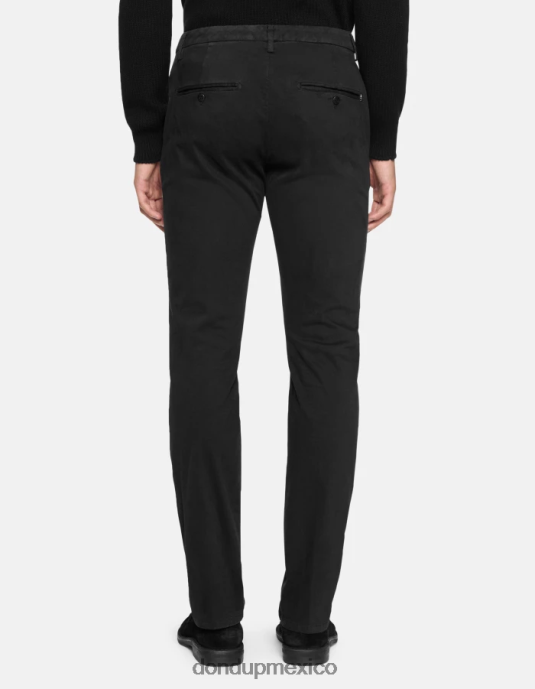 negro DONDUP hombres pantalones Spiritissimo de algodón regular fit vestir D0VXD755