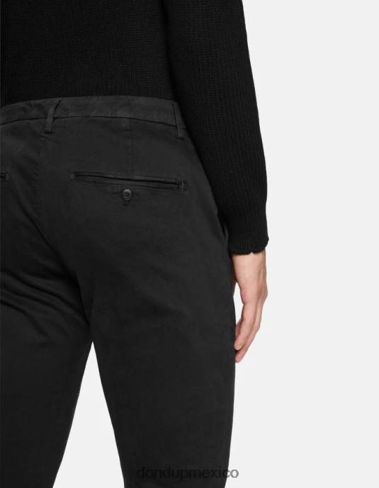 negro DONDUP hombres pantalones Spiritissimo de algodón regular fit vestir D0VXD755
