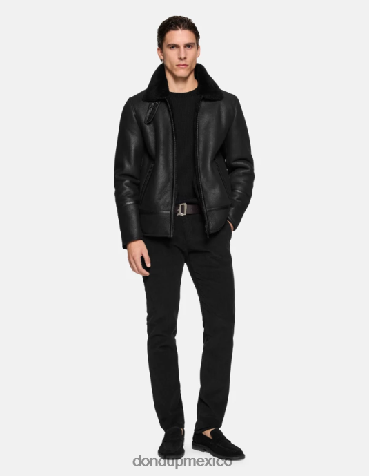negro DONDUP hombres pantalones Spiritissimo de terciopelo regular fit vestir D0VXD721