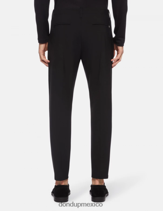 negro DONDUP hombres pantalones ben carrot fit de lana vestir D0VXD706