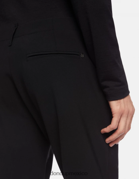 negro DONDUP hombres pantalones ben carrot fit de lana vestir D0VXD706