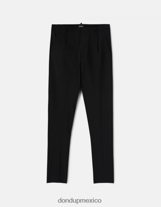 negro DONDUP hombres pantalones ben carrot fit de lana vestir D0VXD706