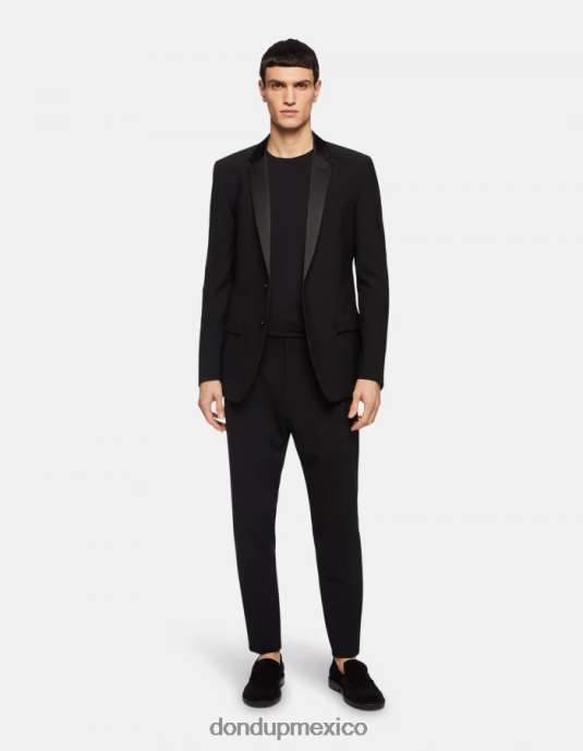 negro DONDUP hombres pantalones ben carrot fit de lana vestir D0VXD706