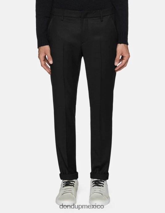 negro DONDUP hombres pantalones gaubert de franela slim vestir D0VXD787