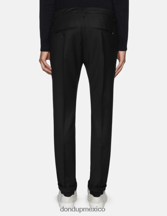 negro DONDUP hombres pantalones gaubert de franela slim vestir D0VXD787