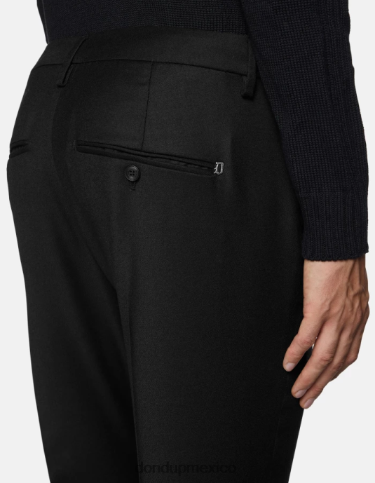 negro DONDUP hombres pantalones gaubert de franela slim vestir D0VXD787