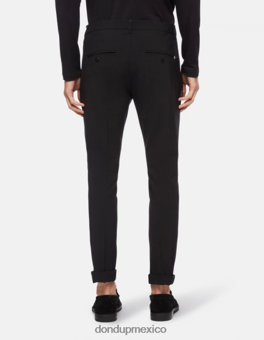 negro DONDUP hombres pantalones gaubert slim de lana vestir D0VXD705