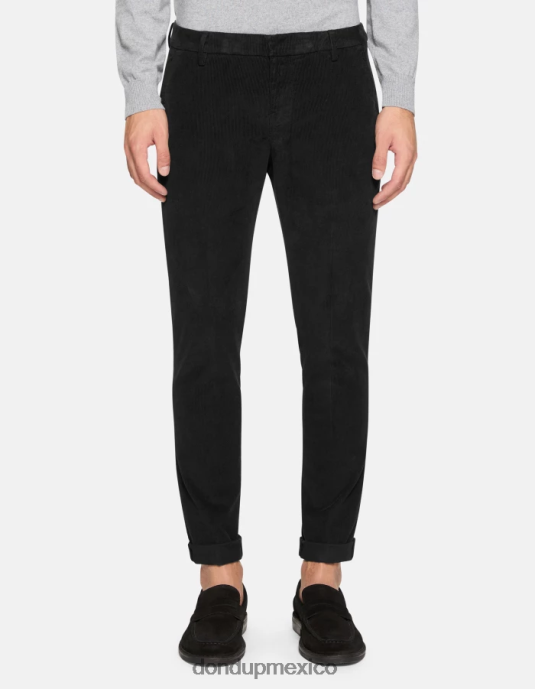 negro DONDUP hombres pantalones gaubert slim de terciopelo vestir D0VXD770