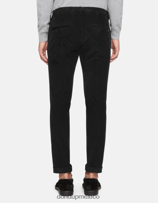 negro DONDUP hombres pantalones gaubert slim de terciopelo vestir D0VXD770