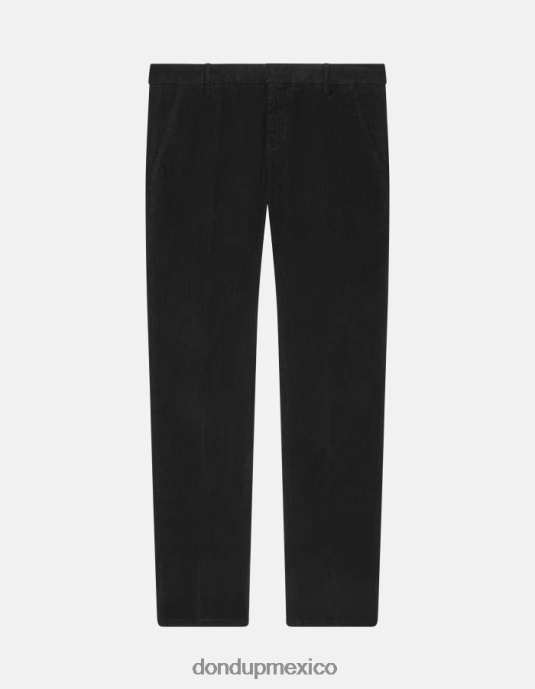 negro DONDUP hombres pantalones gaubert slim de terciopelo vestir D0VXD770