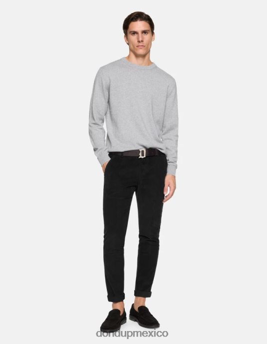 negro DONDUP hombres pantalones gaubert slim de terciopelo vestir D0VXD770
