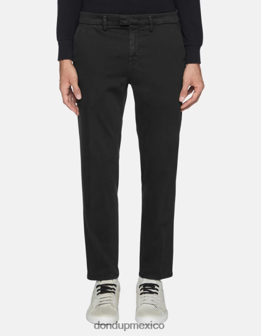 negro DONDUP hombres pantalones pablo de raso regular fit vestir D0VXD741