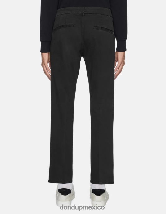 negro DONDUP hombres pantalones pablo de raso regular fit vestir D0VXD741