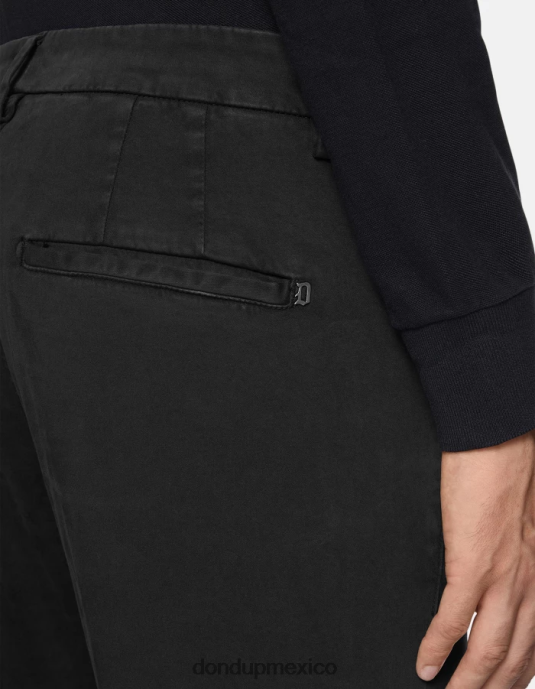negro DONDUP hombres pantalones pablo de raso regular fit vestir D0VXD741