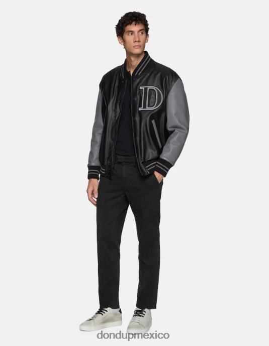 negro DONDUP hombres pantalones pablo de raso regular fit vestir D0VXD741