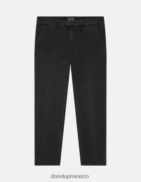 negro DONDUP hombres pantalones pablo de raso regular fit vestir D0VXD741