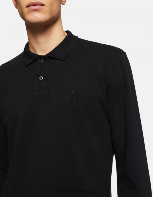 negro DONDUP hombres polo de piqué regular fit vestir D0VXD809