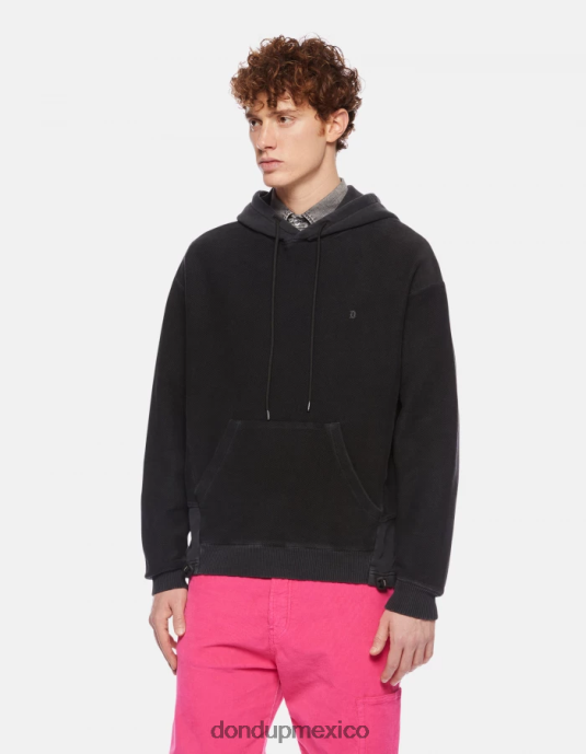 negro DONDUP hombres sudadera con capucha y corte regular vestir D0VXD826