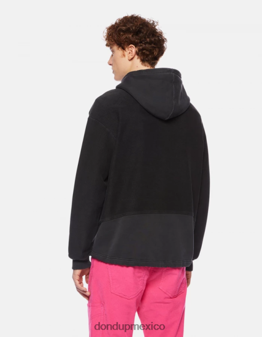 negro DONDUP hombres sudadera con capucha y corte regular vestir D0VXD826