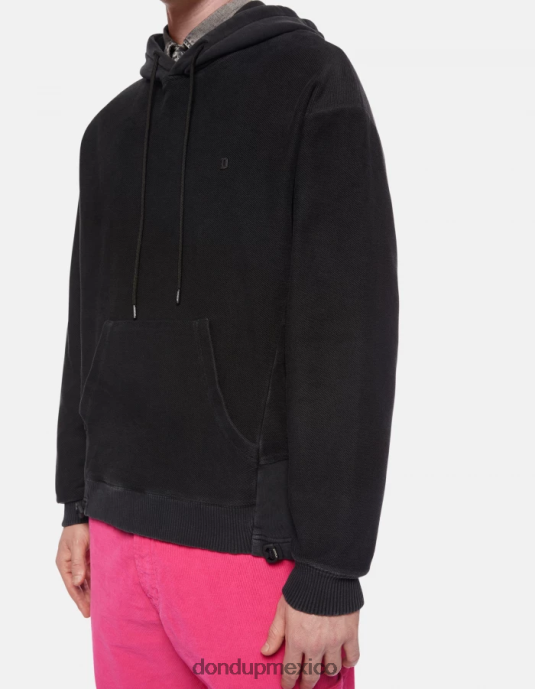 negro DONDUP hombres sudadera con capucha y corte regular vestir D0VXD826