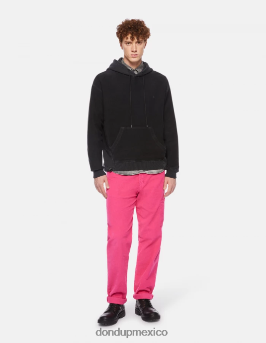 negro DONDUP hombres sudadera con capucha y corte regular vestir D0VXD826