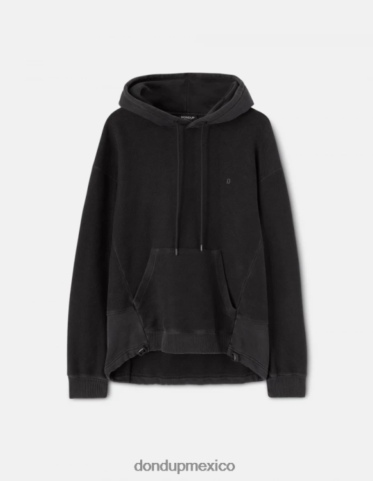 negro DONDUP hombres sudadera con capucha y corte regular vestir D0VXD826